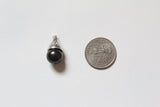 Sterling Silver Simulated Black Pearl Tear Drop Shape Charm, Sterling Silver Simulated Black Pearl Tear Drop Pendant, Black Pear Charm