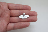 Sterling Silver Dimensional Moth Charm, Sterling Silver Dimensional Moth Pendant, Silver Dimensional Moth Charm, Dimensional Moth Pendant