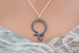 Sterling Silver Octopus Tentacle Pendant Necklace, Sterling Silver Octopus Tentacle Charm Necklace, Silver Octopus Tentacle Charm Necklace