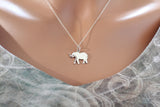 Sterling Silver Layered Elephant Charm Necklace, Sterling Silver Layered Elephant Necklace,  Layered Elephant Necklace, Elephant Necklace