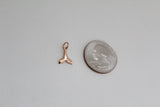 Rose Gold Whale Tail Charm, 18K Rose Gold Plated Whale Tail Charm, Tiny Whale Tail Charm, Rose Gold Plated Whale Tail Charm,Whale Tail Charm