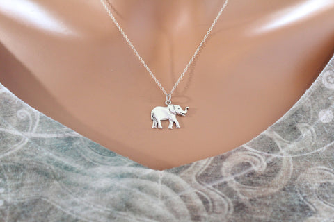 Sterling Silver Layered Elephant Charm Necklace, Sterling Silver Layered Elephant Necklace,  Layered Elephant Necklace, Elephant Necklace