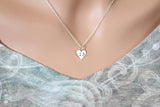Sterling Silver Custom Heart Charm Necklace, Engraved Heart Charm Necklace, Custom Heart Charm Necklace, Customizable Heart Charm Necklace