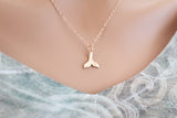 Rose Gold Small Mermaid Tail Necklace, Rose Gold Small Mermaid Tail Charm Necklace, Gold Small Mermaid Tail Charm Necklace, Mermaid Necklace