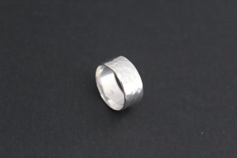 Sterling Silver Ring - Wide Hammered Ring, Sterling Silver Large Hammered Ring, Sterling Silver Hammered Ring, Silver Wide Hammered Ring