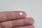 Sterling Silver E Heart Charm, Sterling Silver Small E Heart Charm, Silver E Heart Charm, Silver Dainty E Heart Charm, E. Heart Charm