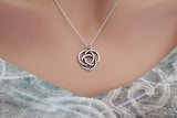 Sterling Silver Infinite Circles Love Knot Charm Necklace, Silver Infinite Circles Love Knot Charm Necklace, Infinite Circles Love Necklace