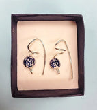 Sterling Silver Dangle Earrings, Glass Bead Dangle Earrings