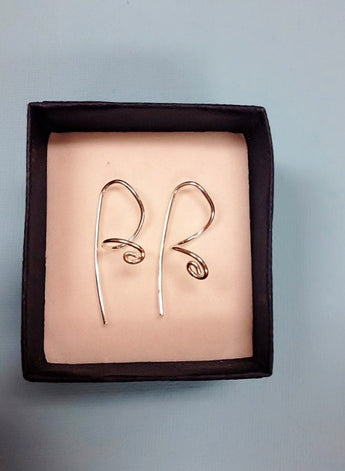 Sterling Silver Dangle Earrings, Simple Sterling Silver Wire Earrings